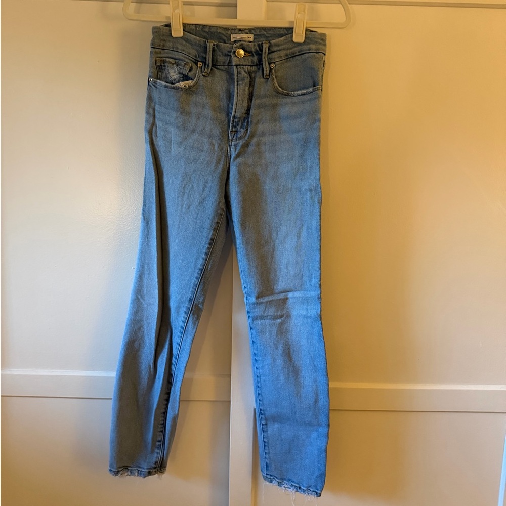 Good American Light Blue Straight Leg Jeans
